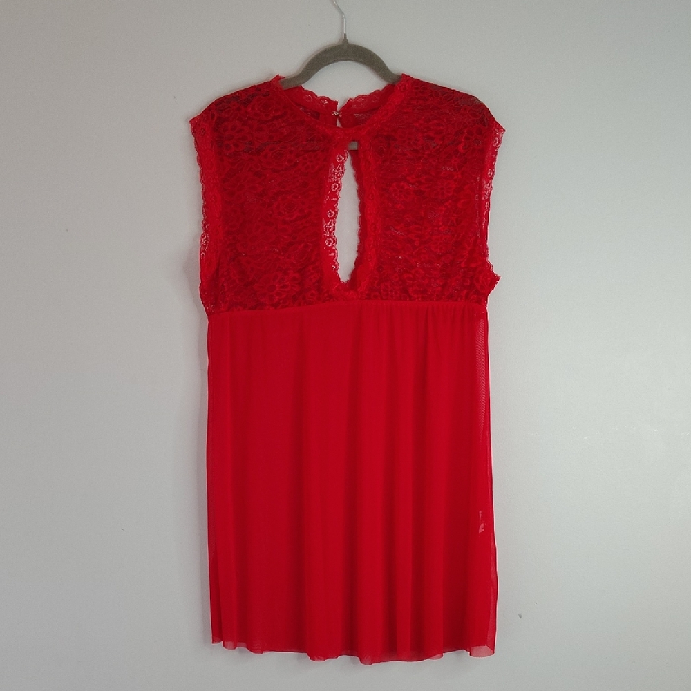 Sexy Red Lace Nighty Lingerie Size 4XL Valentine's Naughty Flirty Devilish